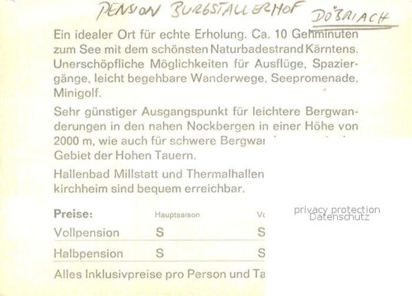 Doebriach Millstaettersee Pension Burgstauerhof – Bild 2