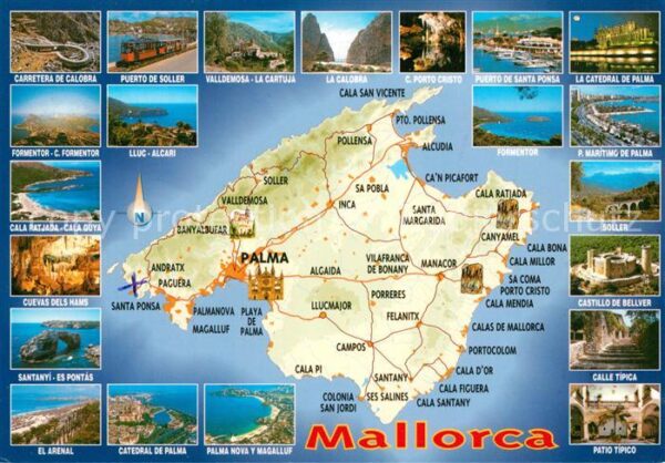 Mallorca Landkarte Soller Formentor El Arenal  V