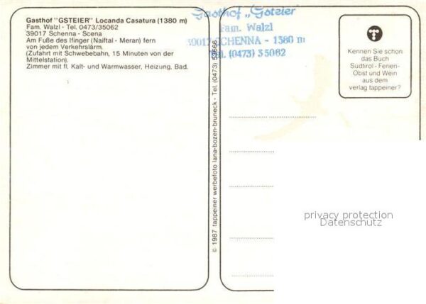 Schenna Meran Gasthof Gsteier – Bild 2