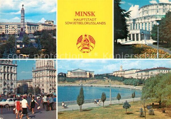 Minsk Weissrussland Siegesplatz Bahnhofsplatz Fluss Swislot