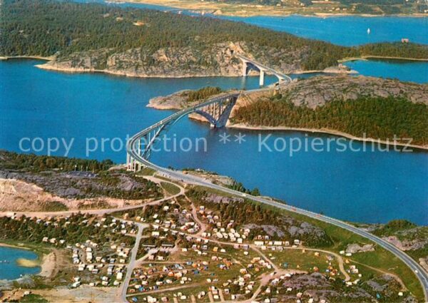 Tjoern Brücke Camping Fliegeraufnahme