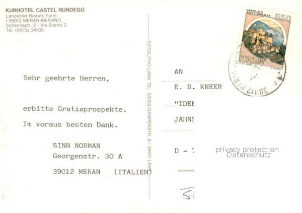 Meran Merano Kurhotel Castel Rundegg Lancester Beaut – Bild 2
