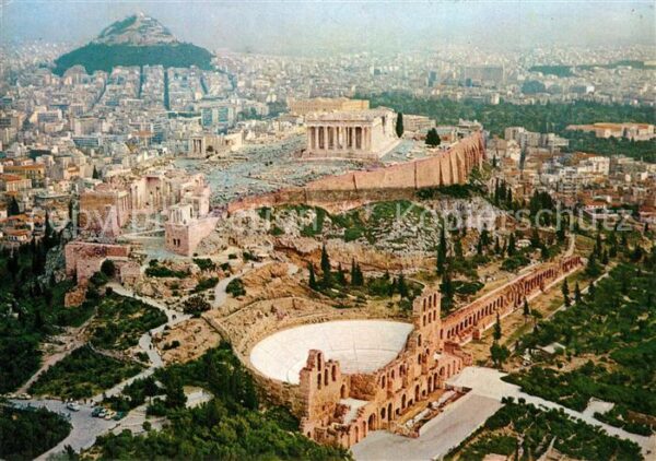 Athenes Athen Stadtpanorama mit Akropolis Fliegeraufn