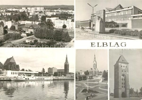 Elblag Widok ogolny Dom Kultury Kosciol Brama