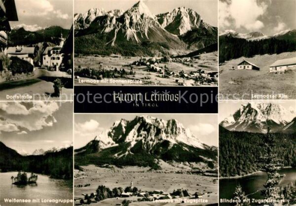 Lermoos Tirol Dorfstrasse Panorama mit Sonnenspitze Z