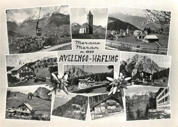 Avelengo Bergbahn Kirche Teilansichten Alpenpano