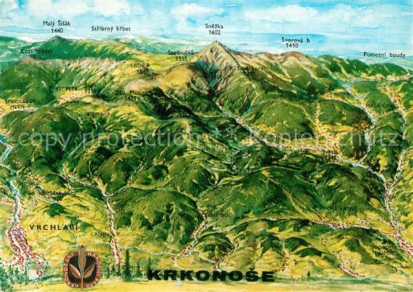 Vrchlabi Krkonose Riesengebirge Panoramakarte au