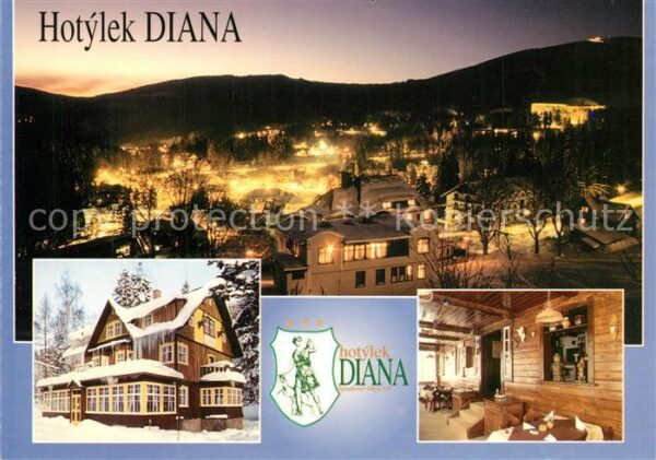 Spindleruv Mlyn Spindlermuehle Hotylek Diana Ortsansicht Nachtaufnahme