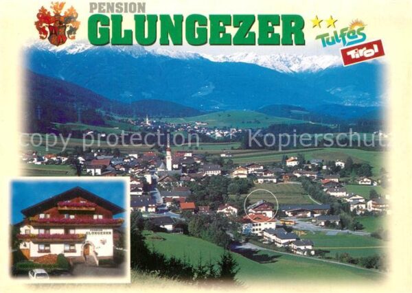 Tulfes Tirol Pension Glungezer Gesamtansicht mit Alp
