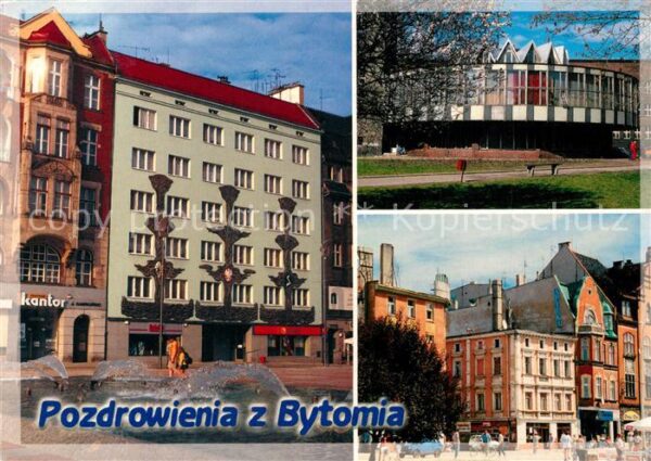 Bytom Beuthen Fragment rynku Biblioteka Miejska Plac