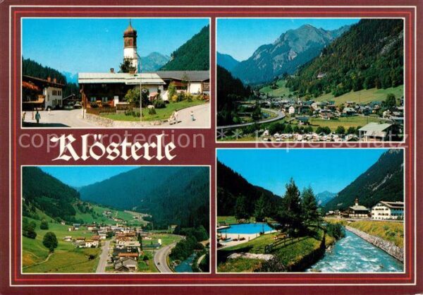 Kloesterle Vorarlberg Ortsmotiv mit Kirche Partie am Fluss Ge