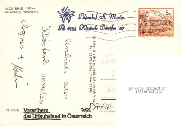 Kloesterle Vorarlberg Ortsmotiv mit Kirche Partie am Fluss Ge – Bild 2