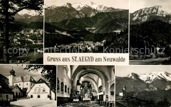 St Aegyd Neuwalde Gesamtansicht mit Alpenpanorama Ortsmot