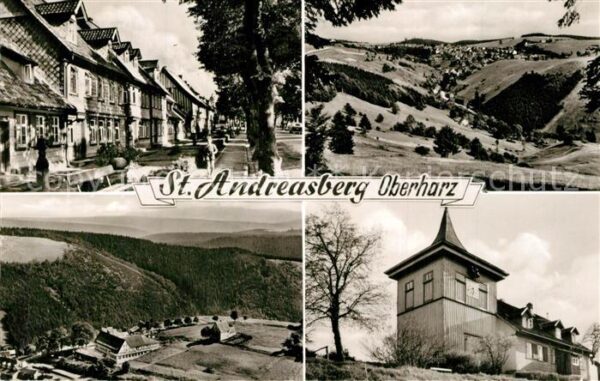 St Andreasberg Harz Häuserpartie Landschaftspanorama Glocke