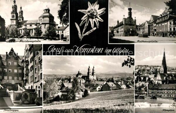 Kempten Allgaeu Residenzplatz Freitreppe Rathausplatz S