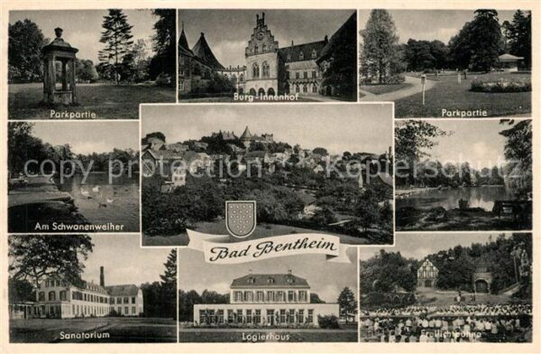 Bad Bentheim Park Schwanenweiher Sanatorium Burg Log