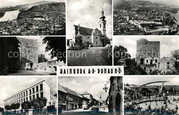Hainburg Donau Panorama Stadttor Kirche Burgruine Frei