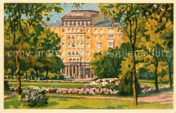 Praha Prahy Prague Hotel Esplanade Park Künstlerkarte