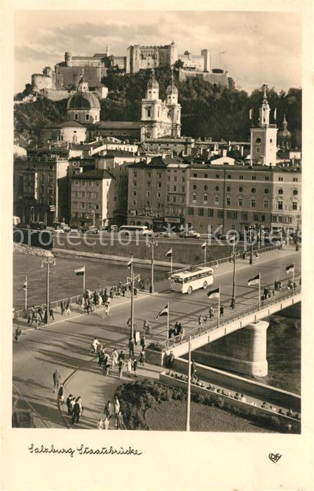 Salzburg Oesterreich Staatsbrücke Festung Hohensalzburg
