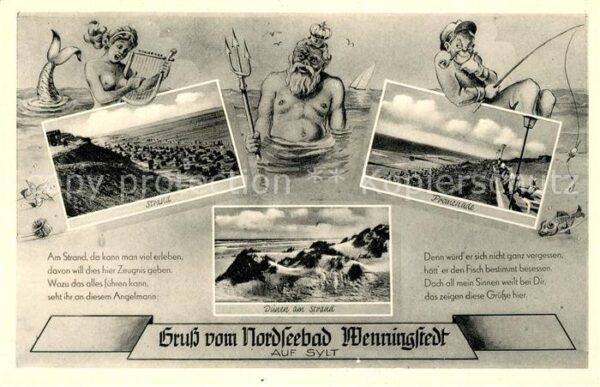 Wenningstedt Sylt Strand Promenade Dünen Gedicht Karikatu