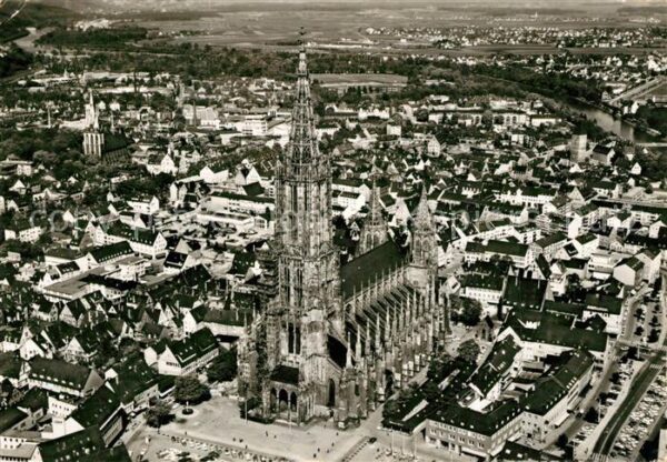 Ulm Donau Ulmer Münster Stadtzentrum Fliegeraufna
