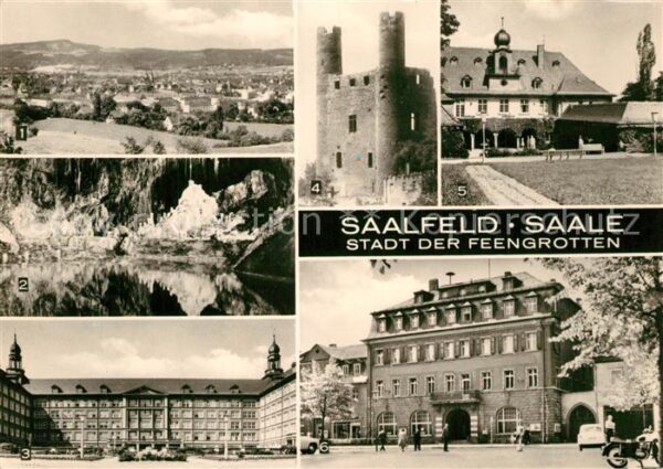 Saalfeld Saale Stadt der Feengrotten Stadtpanorama Gra