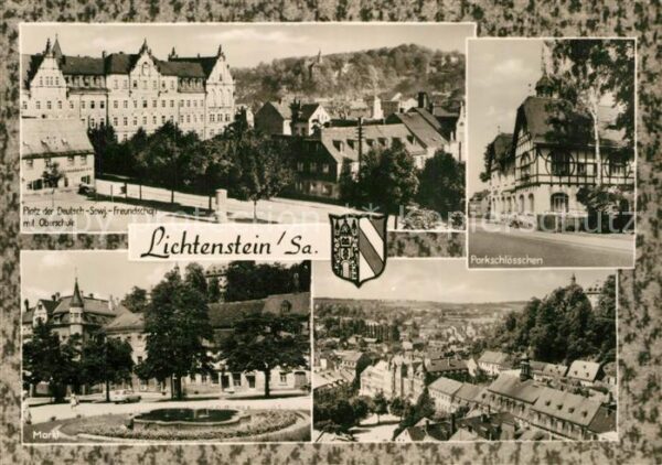 Lichtenstein Sachsen Platz der DSF Oberschule Markt Parkschl