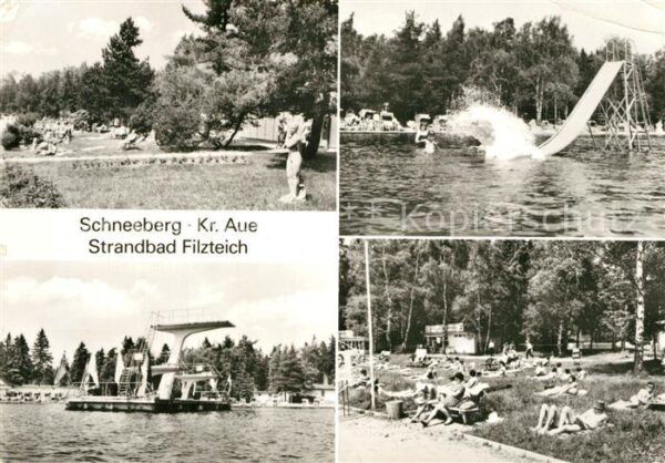 Schneeberg Erzgebirge Strandbad Filzteich Sprungturm Rutschba