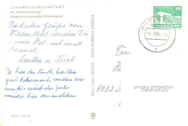 Johanngeorgenstadt Blick zur Post Neustadt Grenzland Baude – Bild 2