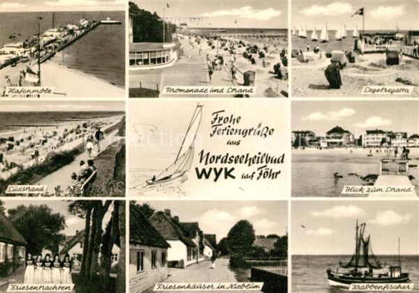 Wyk Foehr Hafenmole Strand Friesentrachten Promen