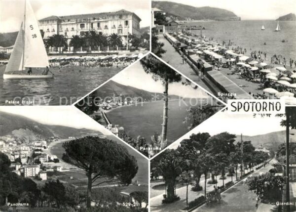 Spotorno Savona Liguria Panorama Spiaggia Palace Hotel Giardini