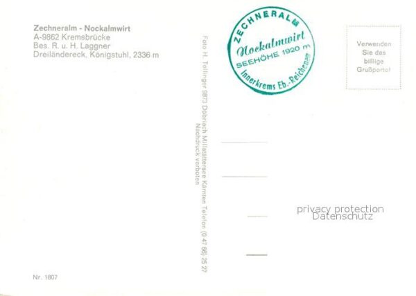 Kremsbruecke Zechneralm Nockalmwirt Berggaststätte P – Bild 2