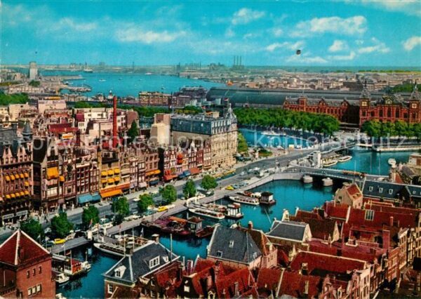 Amsterdam Niederlande Damrak met gezicht op het Y Stadtpanora