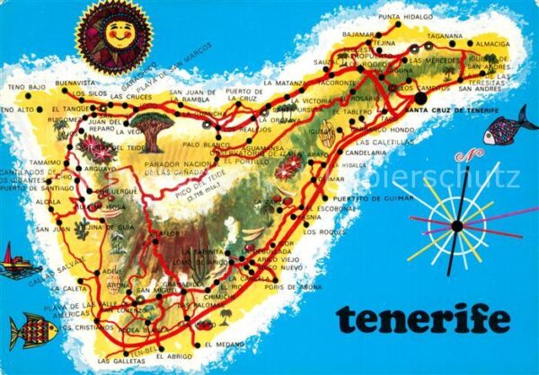 Tenerife Mapa de la Isla Landkarte Insel