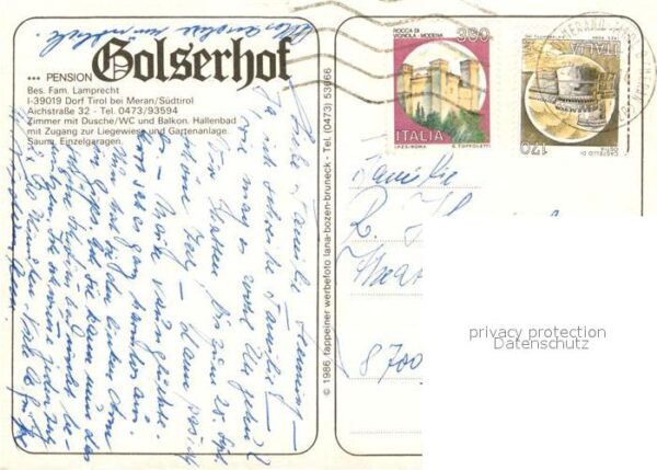 Dorf Tirol Pension Golserhof Hallenbad Landschafts – Bild 2