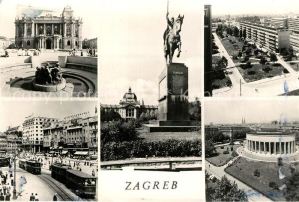 Zagreb Stadtansichten Gebäude Strassenbahn Den
