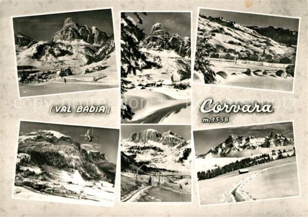 Corvara Pustertal Suedtirol Winterlandschaft Val Badia Alpenpanoram