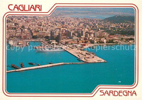 Cagliari Hafen Stadtpanorama Fliegeraufnahme