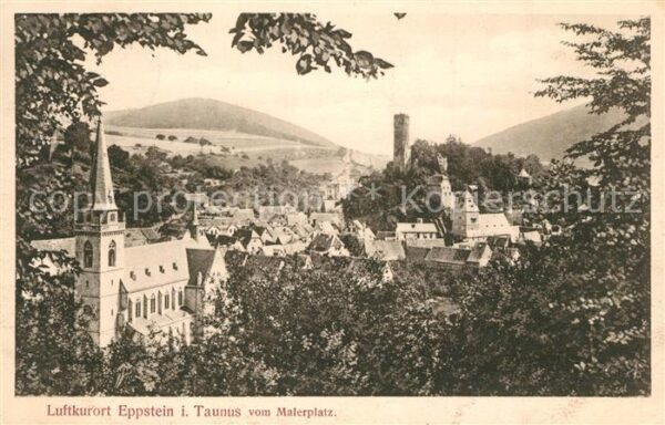 Eppstein Taunus Kirche Panorama vom Malerplatz