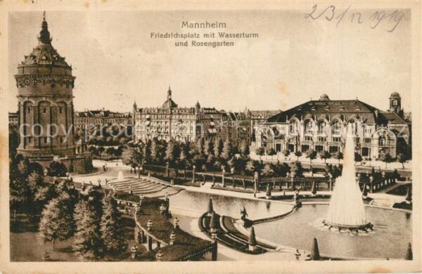 Mannheim Friedrichsplatz Wasserturm Rosengarten