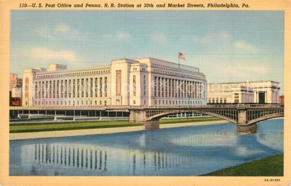 Philadelphia Pennsylvania Post Office Penna R R Station Market St