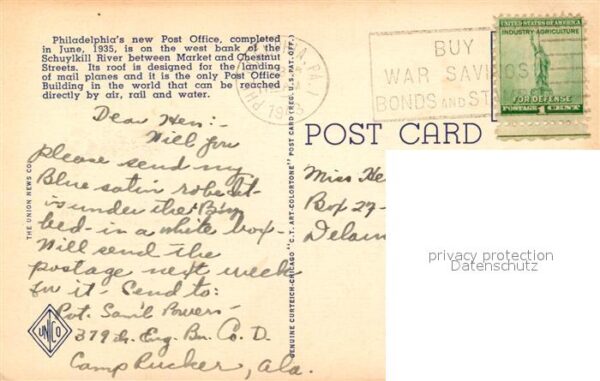 Philadelphia Pennsylvania Post Office Penna R R Station Market St – Bild 2