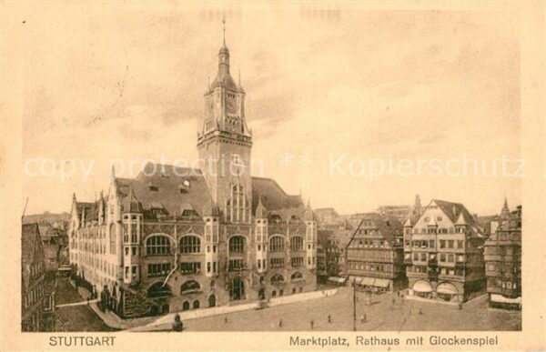 Stuttgart Marktplatz Rathaus Glockenspiel