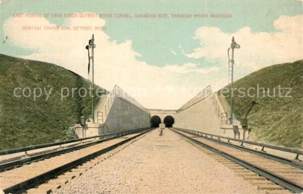 Detroit Michigan East Portal Twin Tubes Detroit River Tu