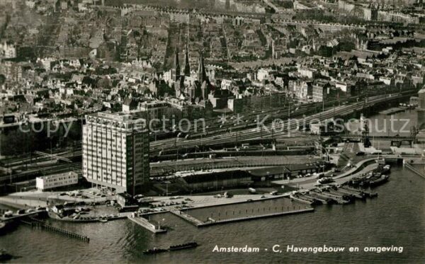 Amsterdam Niederlande Havengebouw Hafen Fliegeraufnahme