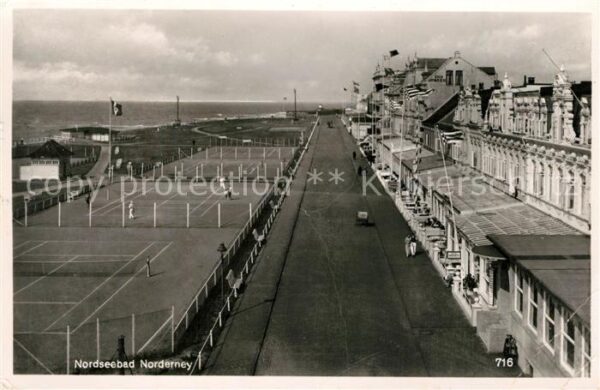 Norderney Nordseebad Tennisplätze Promenade