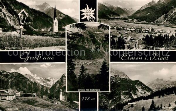 Elmen Tirol Bischlabs Wegkreuz Kirche Panorama