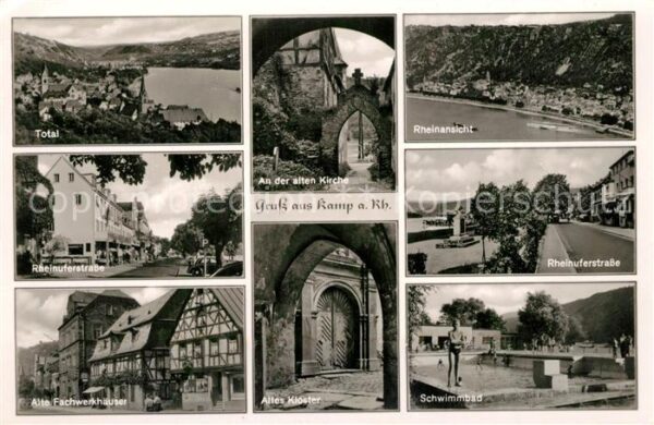 Kamp-Bornhofen Schwimmbad Kloster Fachwerk Häuser Pano