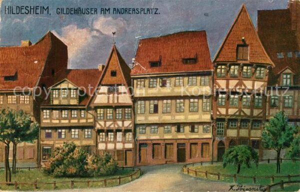 Hildesheim Gildehäuser am Andreasplatz Künstlerkar