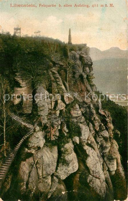 Lilienstein Alter Aufstieg Säule